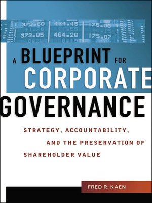 cover image of A Blueprint for Corporate Governance